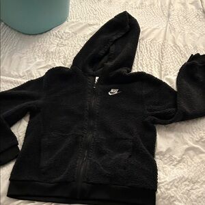 Nike Kids Black Sherpa Zip-Up Hoodie
